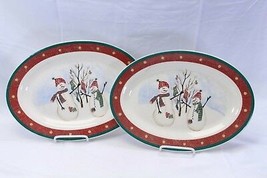 Royal Seasons Platters Oval 14 3/8&quot; Christmas Lot of 2 Xmas - $21.55