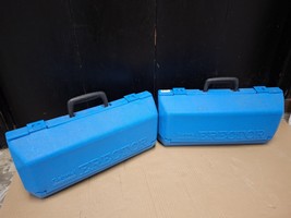 2 Gabriel Erector Blue Plastic Case Sets Vtg 1976 Working Motor Pieces P... - $67.60 CAD