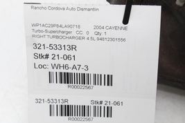 Right Passenger Side Turbo Turbocharger 4.5L Cyl 1-4 Fits 03-06 CAYENNE 22567 image 12