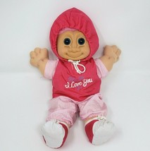 13&quot; Russ Berrie Co Troll Kidz Doll Pink Hair I Love You Stuffed Animal Plush Toy - £26.27 GBP