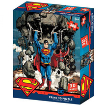 DC Comics Superman Lifting A Building 3D Image 300pc Puzzle Multi-Color - $21.98
