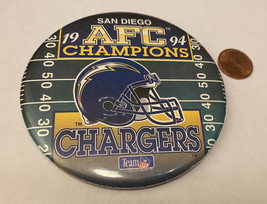 San Diego Chargers 1994 AFC Champions Gridiron Pinback Button Vintage 3 1/2&quot; - £8.66 GBP