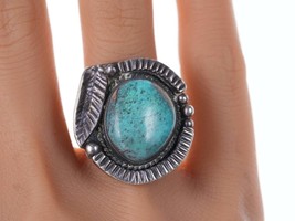 sz8.75 Vintage Navajo Silver and turquoise ring u - £106.70 GBP