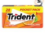 2x Packs Trident Pocket Pack Tropical Twist Chewing Gum | 28 Sticks Per ... - £8.96 GBP