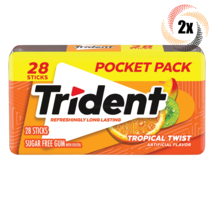 2x Packs Trident Pocket Pack Tropical Twist Chewing Gum | 28 Sticks Per Pack - £8.84 GBP