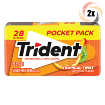 2x Packs Trident Pocket Pack Tropical Twist Chewing Gum | 28 Sticks Per Pack - $10.95