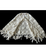 Vintage Lilly Of California Open Front Fringe Crochet Boho Cardigan Shawl - £22.13 GBP