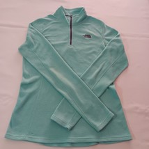 The North Face A7YP Women&#39;s Glacier 1/4 Zip Fleece Pullover Green Shirt ... - $19.79