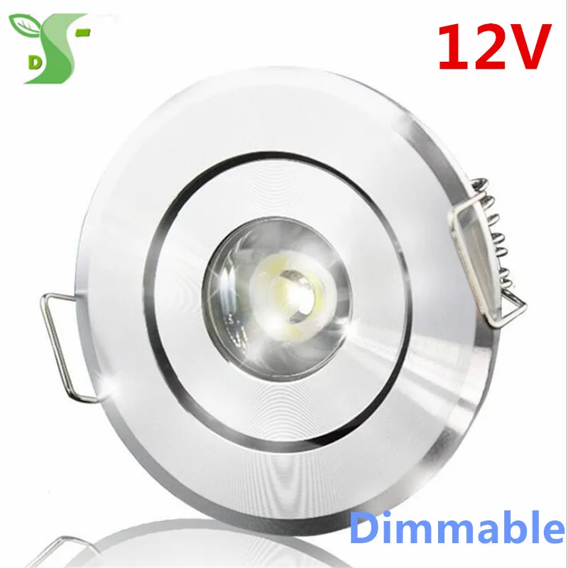 Dimmable 1W led lamp ceiling light 12V down light spot led white/black/silver co - £128.18 GBP