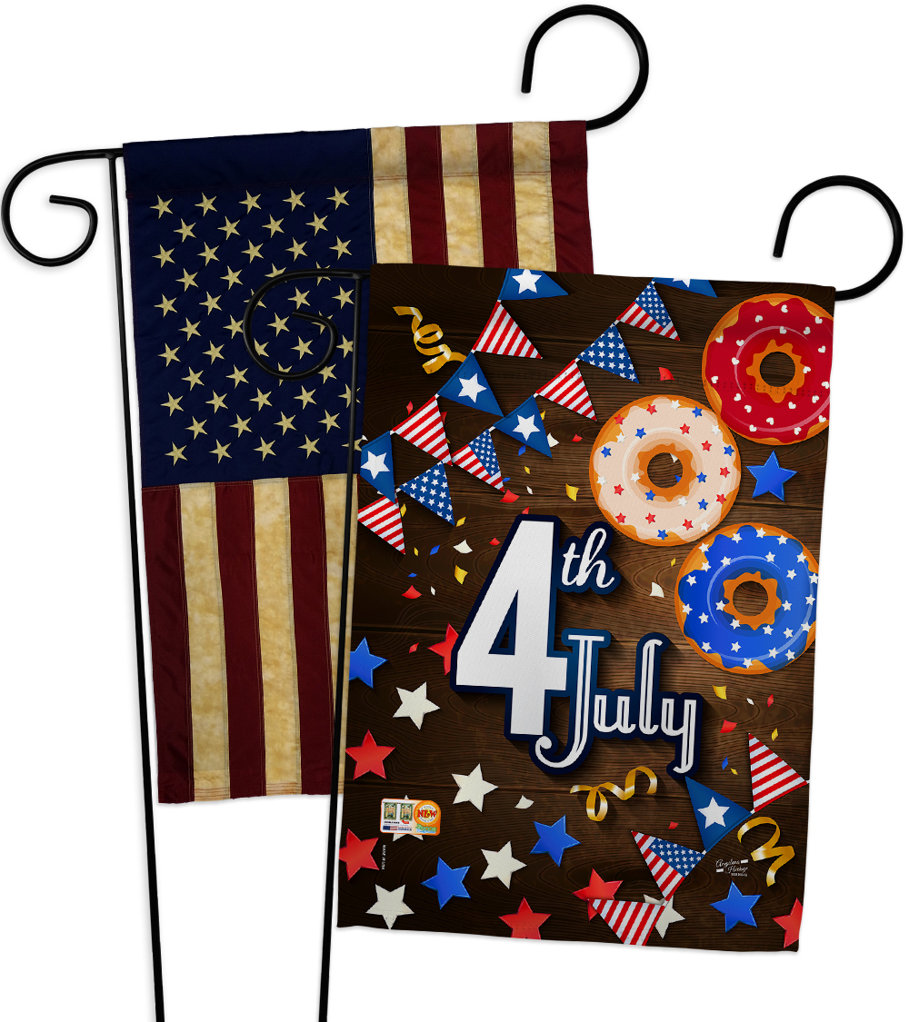 4th July - Impressions Decorative USA Vintage Applique Garden Flags Pack GP13720 - £21.43 GBP