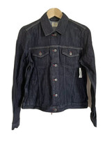 New Gap Women Dark Wash Blue Denim Patch Pocket Long Sleeve Cotton Jean ... - £47.20 GBP