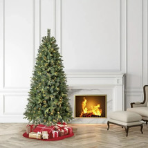 HOLIDAY TIME Brookfield Fir Artificial Clear Light Christmas Tree Rotati... - £124.86 GBP