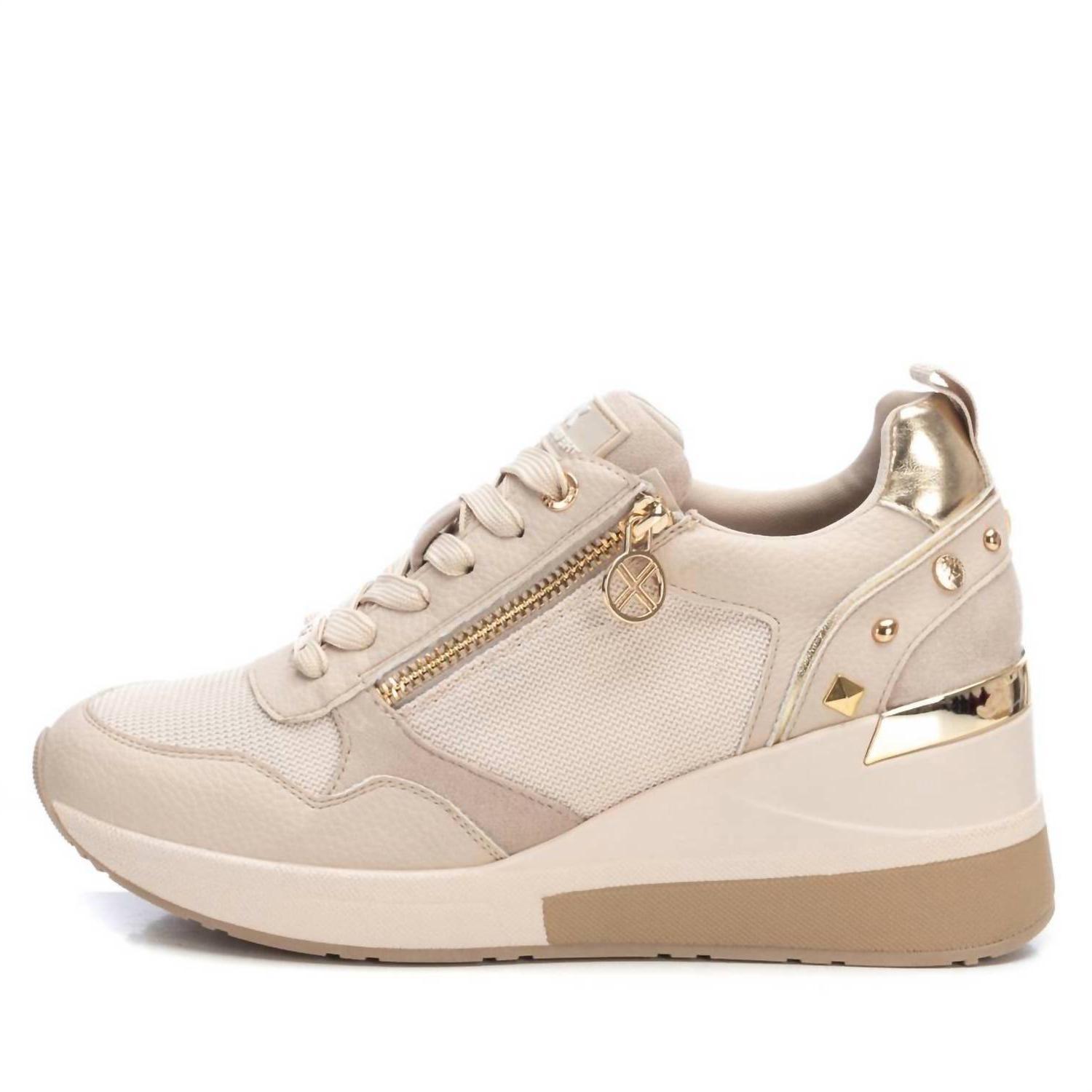 Xti Women&#39;s Casual Wedge Sneakers Beige - $91.00