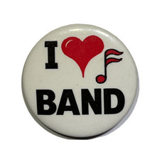 Vintage I Heart Band Music Humor Pinback Button Pin 1.75” - £3.88 GBP