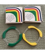 2 Vintage Avon Bracelet 1978 Summer Rainbow  1 Green &amp; 1 Yellow With Boxes! - $24.45 CAD