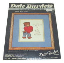 Vintage Dale Burdett Cross Stitch Kit Teddy Bear Heart CK296 Country 1986 Craft - $9.89