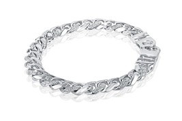 1.20 Carats Homme Miami Cubain Lien Diamant Bracelet 14k Blanc Solide Or - £4,667.36 GBP