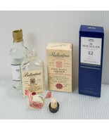 Empty Scotch Mini Airplane Bottle Ballantine’s &amp; Macallan Advertising - £15.47 GBP