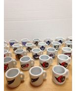 Lot of 55 Mini NHL hockey mugs 1&quot; and 2 sided ceramic - £31.70 GBP