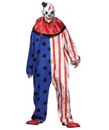 Mens Evil Clown Red White Blue Jumpsuit, Mask, Collar 3 Pc Halloween Cos... - £31.38 GBP
