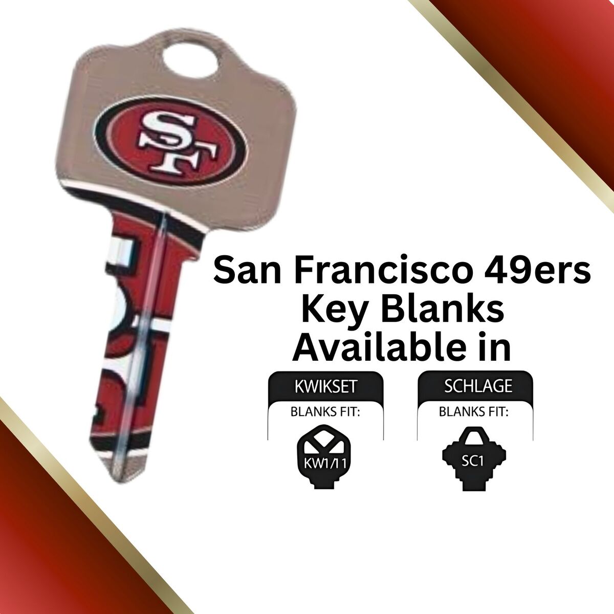 San Francisco Giants NFL Team Keys Available for Kwikset or Schlage Locks - $11.99