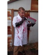 Bloody Butcher Costume Lab coat Mad Scientist Hostel Cleaver severed han... - $930.46 MXN