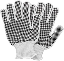 12 Pairs PVC Black Dotted String Knit Work Gloves 9.5&quot; - 10&quot; Size - £10.88 GBP+