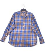 Cremieux Classics Men&#39;s Button Up Plaid Blue Shirt Elbow Patches Size XL - €22,31 EUR
