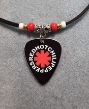 Handmade Red Hot Chili Peppers Aluminum Guitar Pick Necklace - £9.68 GBP