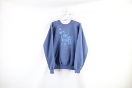 Vintage 90s Streetwear Womens Large Faded Sequin Leaf Nature Crewneck Sweatshirt - £27.74 GBP