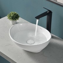 Bathroom Sinks Above Counter, White Vessel Sink, Bathroom Vessel Sinks, Ceramic - £68.67 GBP