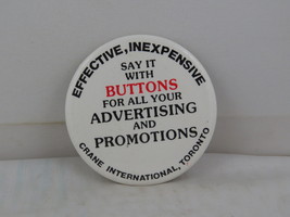 Vintage Advertising Pin - Crane International Pins - Celluloid Pin  - $15.00
