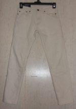 EXCELLENT WOMENS HOLLISTER DISTRESSED IVORY DENIM SKINNY JEAN  SIZE 28 - £29.86 GBP