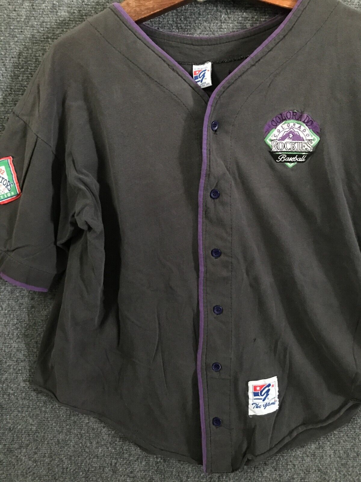 Vintage Colorado Rockies 92" Shirt/Jersey Collector Series Large By The Game Item image 3