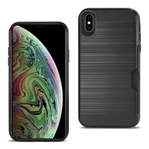 [Pack Of 2] Reiko iPhone XS Max Slim Armor Hybrid Case With Card Holder In Black - £18.00 GBP