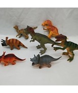 Lot Of (7) Dinosaur Triceratops T-Rex Plastic Figure Toys 3-5&quot; - $312.20 MXN