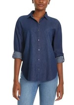 Gloria Vanderbilt Womens Shirt Blue Denim Amanda Long Sleeves Oversized ... - $691.12 MXN