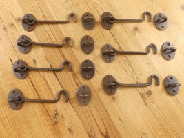 7 Iron Hook &amp; Latch Eye Lock Window Drawer Hand Forged Barn Cabin Door 5... - $32.99