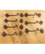 7 Iron Hook &amp; Latch Eye Lock Window Drawer Hand Forged Barn Cabin Door 5... - $609.80 MXN