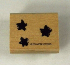 Stampin Up 3 Stars Rubber Stamp from Celestial Skies 1995 1.25 x 1 inches - £1.95 GBP