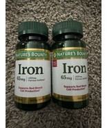 2X Nature&#39;s Bounty Iron 65mg Tablets Mineral Supplement Blood Cell Suppo... - $16.60 CAD