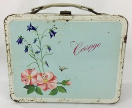Vintage Corsage Metal Lunchbox by THERMOS 1964 Corsage Flowers Floral w/... - $44.87