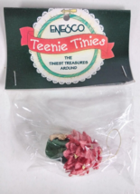 Vintage Enesco Teenie Tinies Christmas Poinsettias Mini Hanging Ornament... - £7.70 GBP