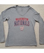 Womens Washington Nationals Tshirt Size Medium Long Sleeve Gray Fanatics  - £10.82 GBP