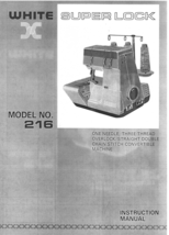 White 216 Super Lock manual instruction sewing machine Enlarged - $12.99