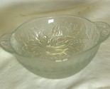 Poinsettia Holly Candy Nut Bowl Tab Handles Clear &amp; Frosted - $12.86