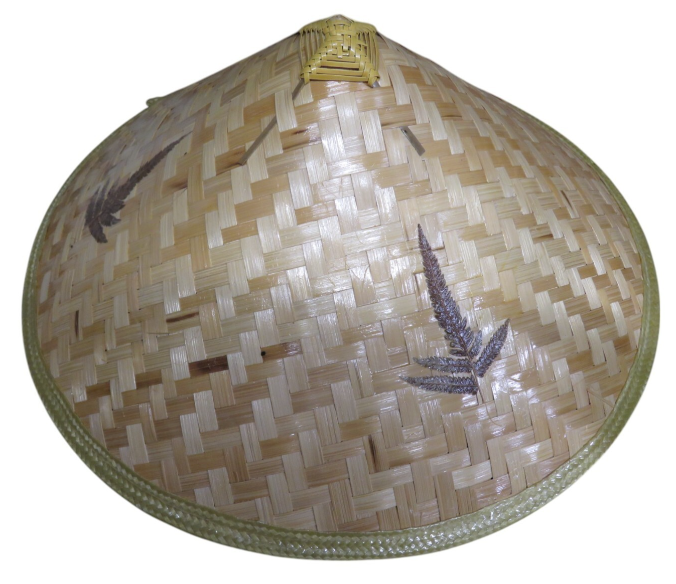 Vintage Conical Rickshaw Rice Paddy Coolie Hat Straw Bamboo - MADE IN BO... - £44.52 GBP
