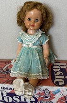 Vintage Ideals 23&quot; Posie Doll VP23 1954 Magic Knee Action Blue Dress Box... - $66.26