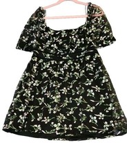 Lulus Radiant Love Floral Embroidered Fit And Flare Dress Black White Tu... - $23.95