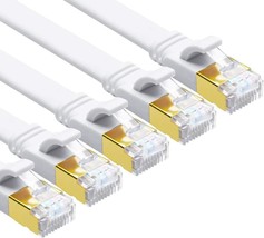 CAT8 Ethernet Cable 15ft 5 Pack Flat Patch Cord High Speed 40Gbps 2000MHz 26AWG  - £60.99 GBP